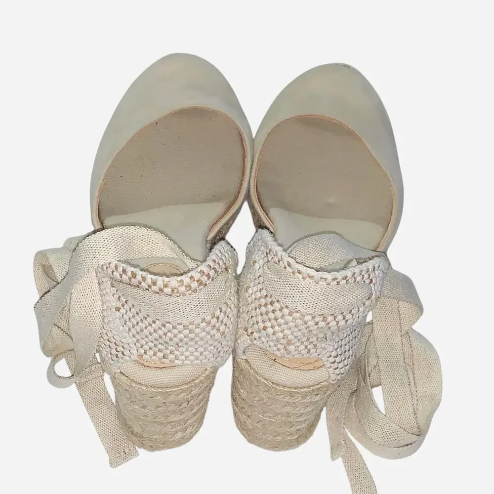 Boden Cassie Espadrille Wedges- Oatmeal sz EU 39 - Picture 5 of 14
